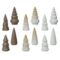 Kerstdecoratie>Kerstboom porselein beige 15 cm