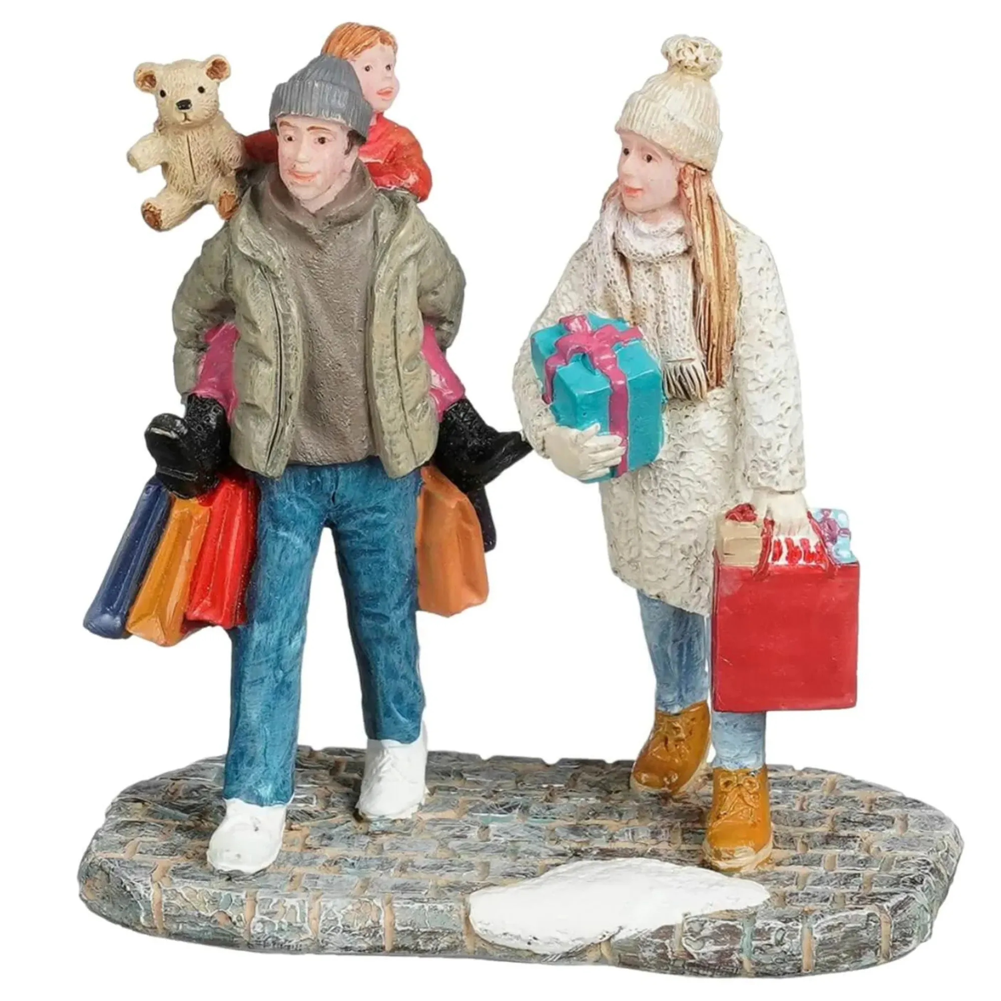 Luville Kerstdorp>Kerstdorp Kerstmarktbezoekers 7x4x7cm