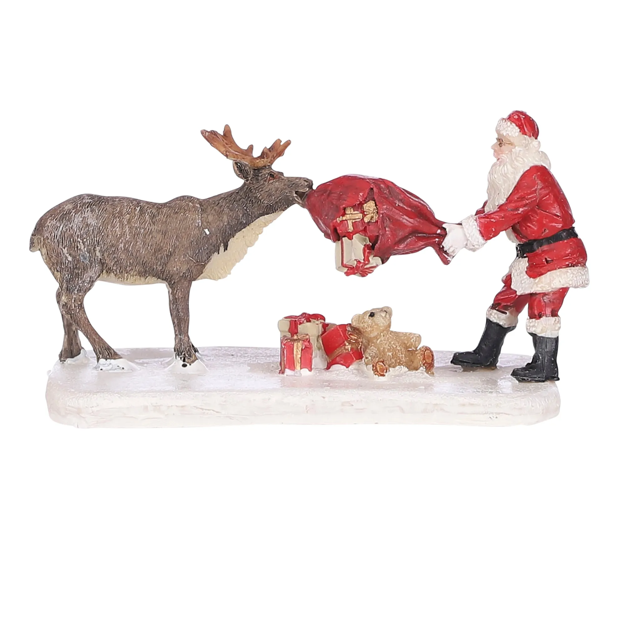 Luville Kerstdorp>Kerstdorp Plagende Kerstman 12x7x7cm