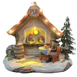 Kerstdorp>Kerstdorp pub 16x12x14cm