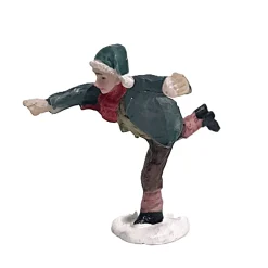 Kerstdorp>Kerstdorp schaatser groen