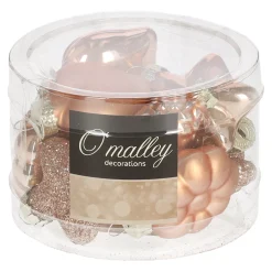 O'malley Kerstdecoratie|Kerstballen>Kersthanger mix 12st. roze goud