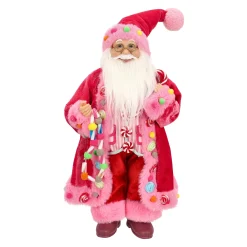 O'malley Kerstdecoratie>Kerstman 45 cm candy pink
