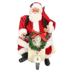 Kerstdecoratie>Kerstman 28 cm op vespa