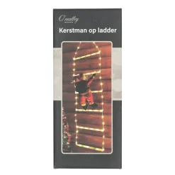 O'malley Kerstdecoratie|Kerstverlichting>Kerstman op ladder 116 LED warm wit