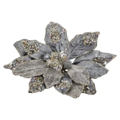 Kerstdecoratie|Kunstplanten En Kunstbloemen>Kerstroos winter lux grey