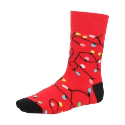 O'malley Kerstkleding>Kerstsok lampjes rood 39-43