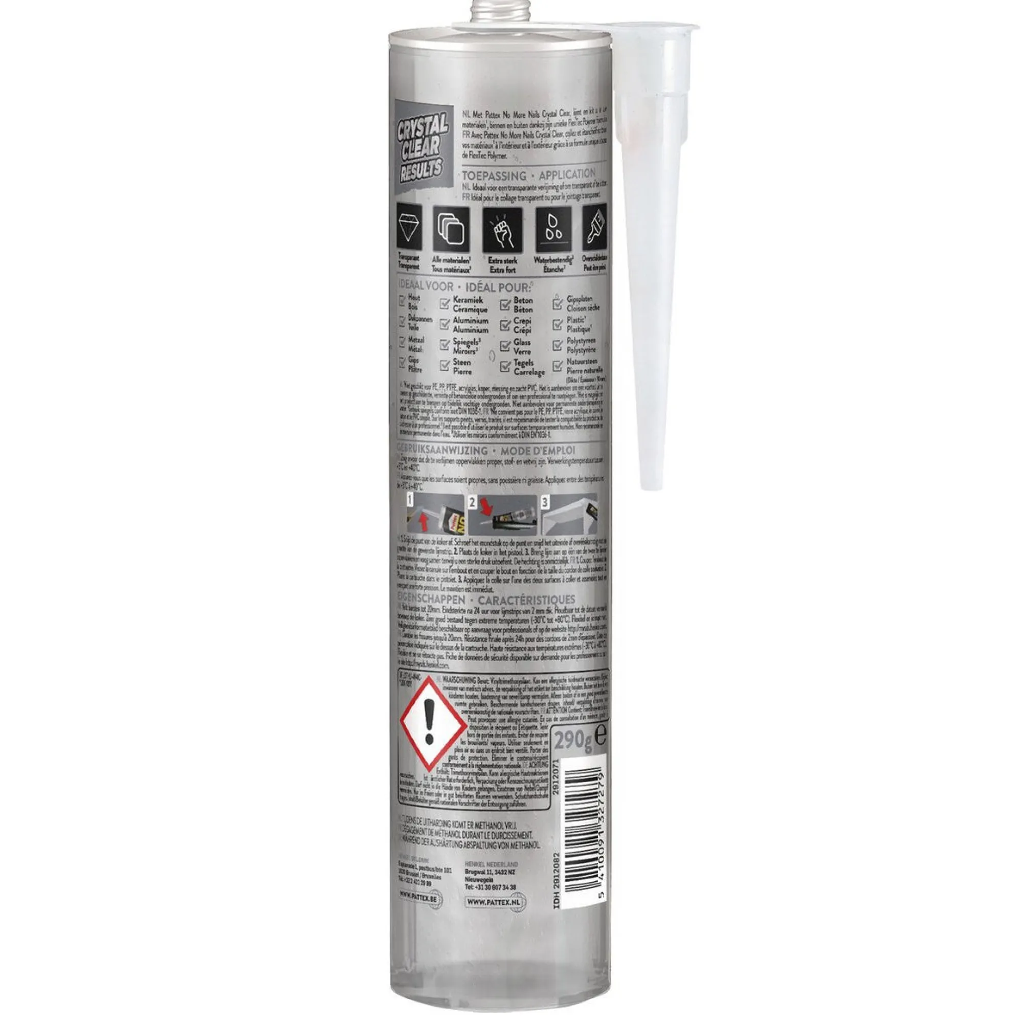 Pattex Verfspullen>Kit No More Nails crystal 290g