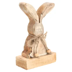 O'malley Pasen>Konijn bloemen hout 17cm