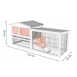 Flamingo Kooien En Hokken Knaagdier>Konijnenhok met ren rainbow cottage 153cm