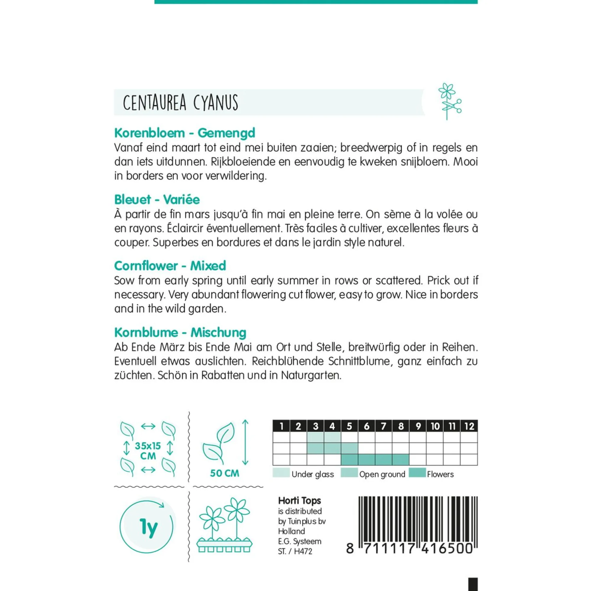 Horti Tops Moestuin>Korenbloem Mix