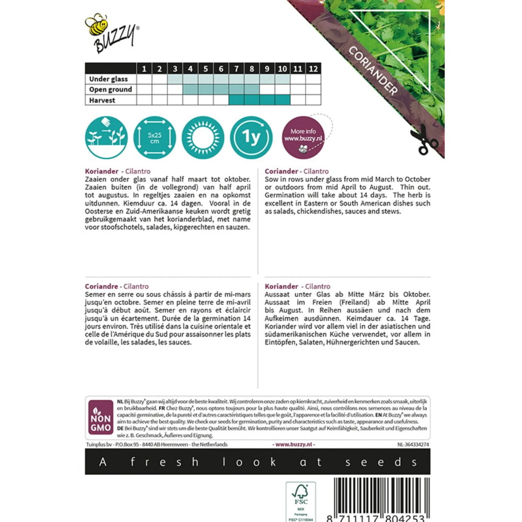 Buzzy Moestuin>Koriander