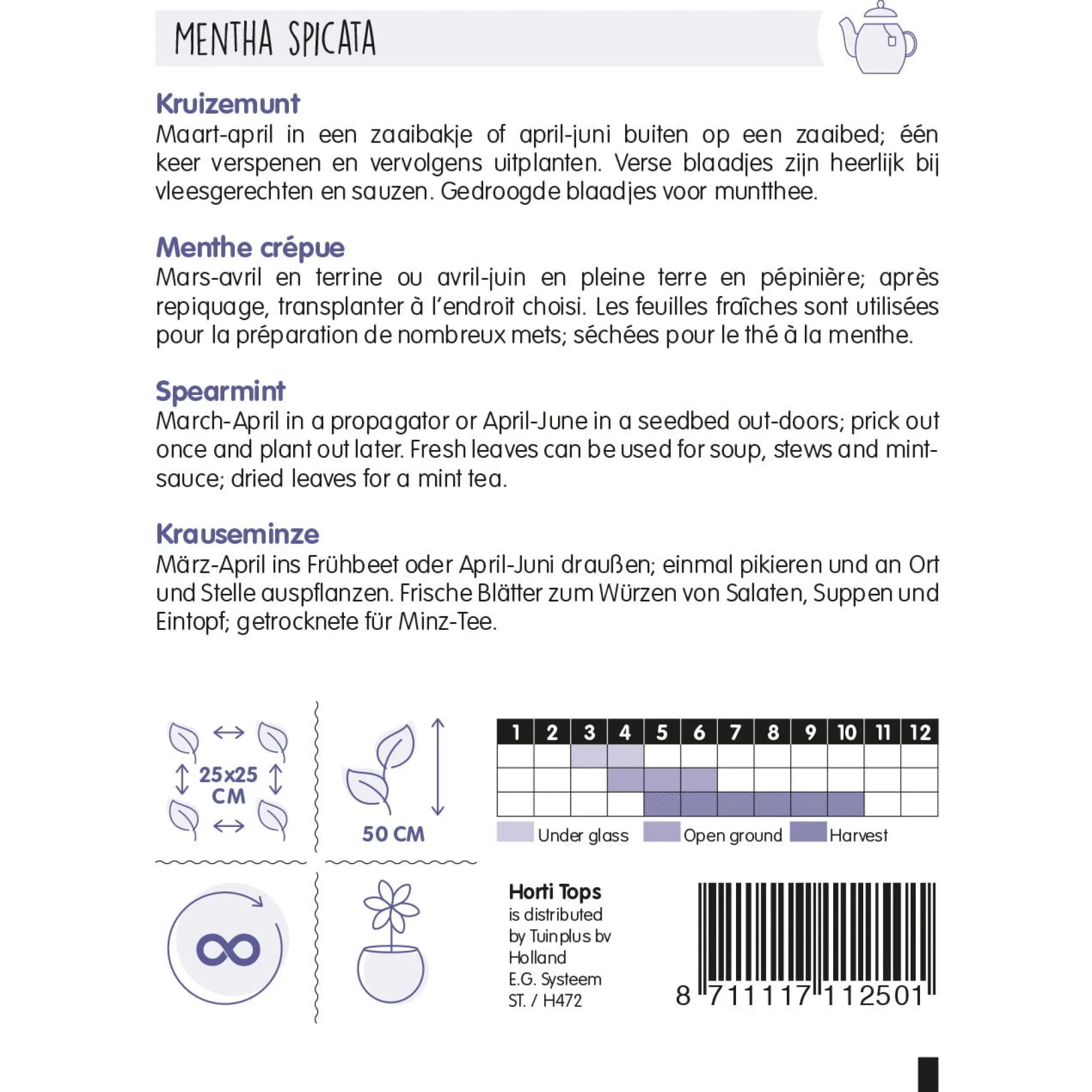 Horti Tops Moestuin>Kruizemunt zaad
