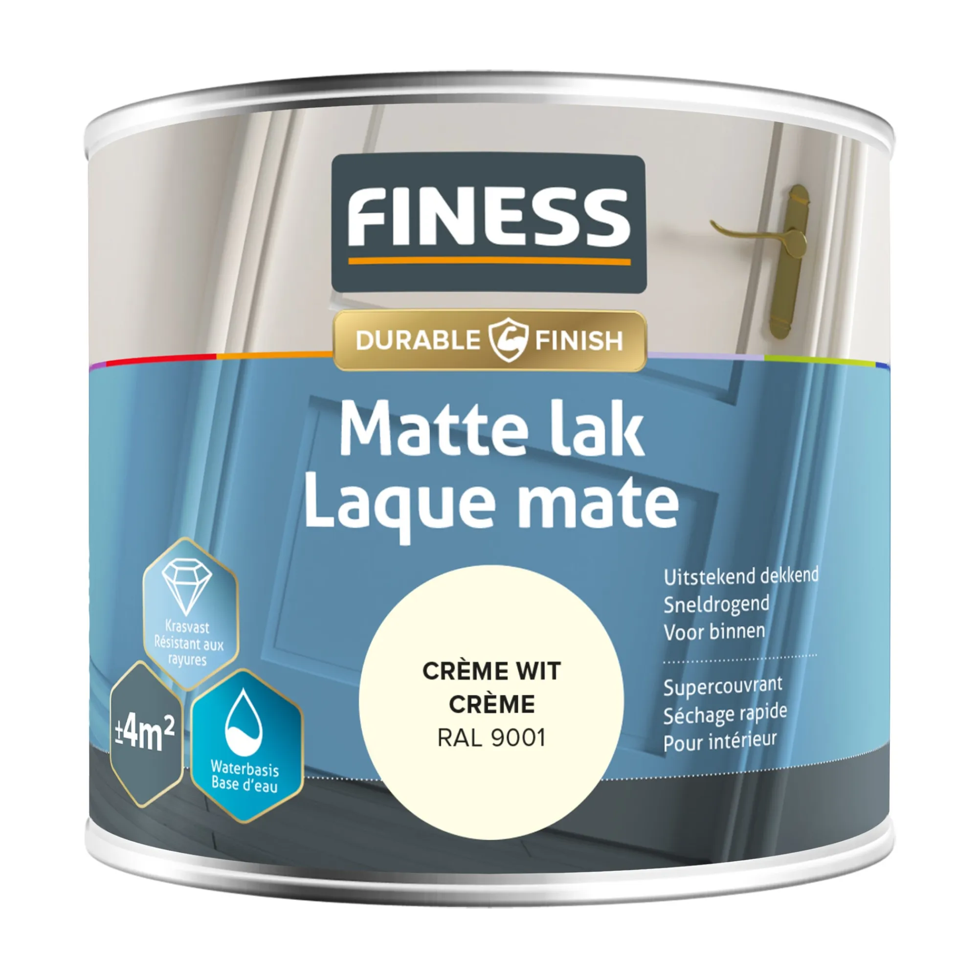 Finess Lakken>Lak waterb mat c.wit 14204 250ml