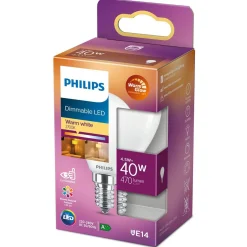 Philips Binnenverlichting>Lamp LED bol mat dimbaar 40W E14