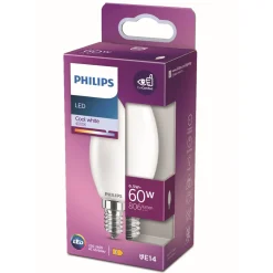 Philips Binnenverlichting>Lamp LED kaars mat 60W E14