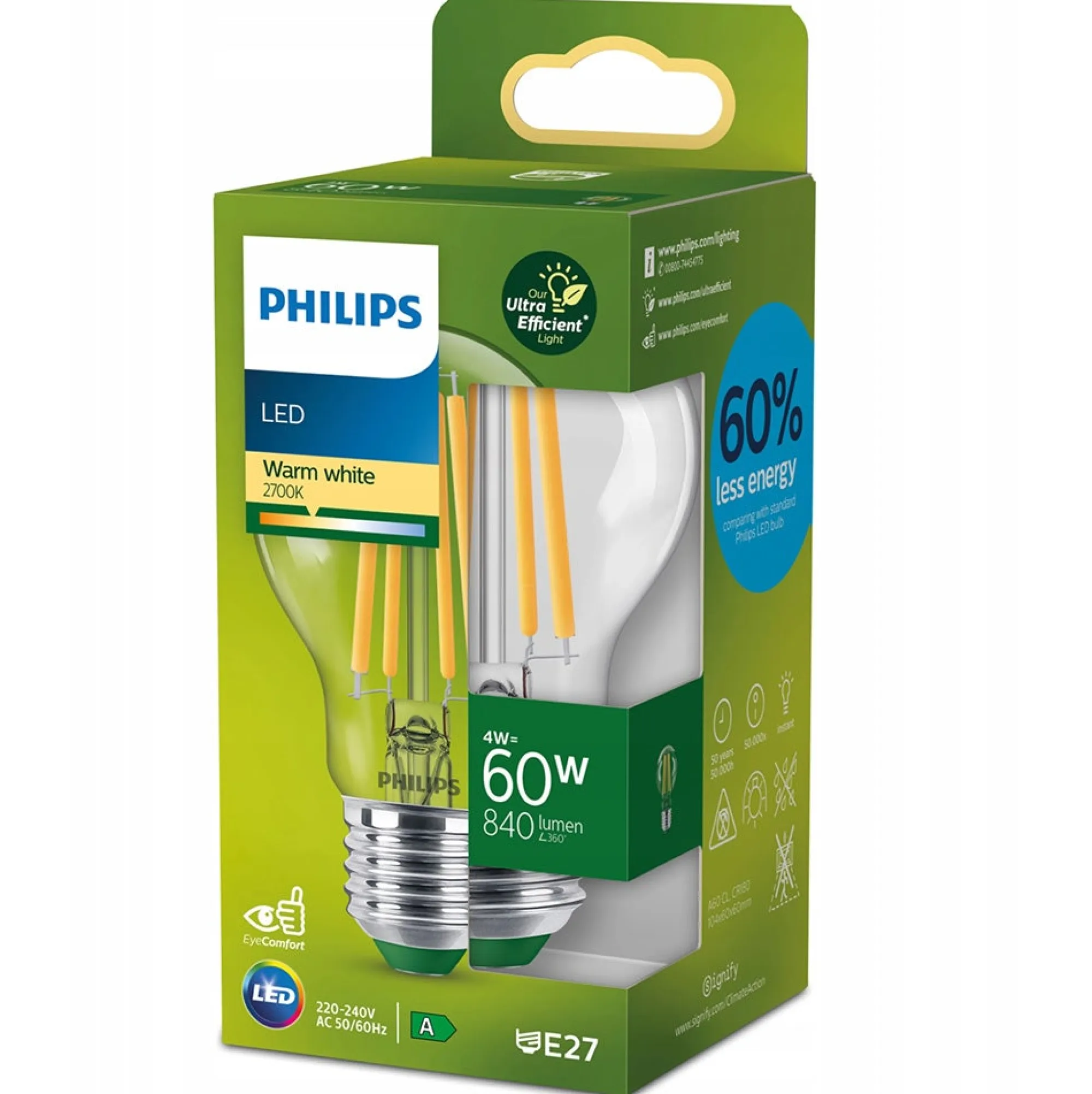 Philips Binnenverlichting>Lamp LED peer helder 60W E27