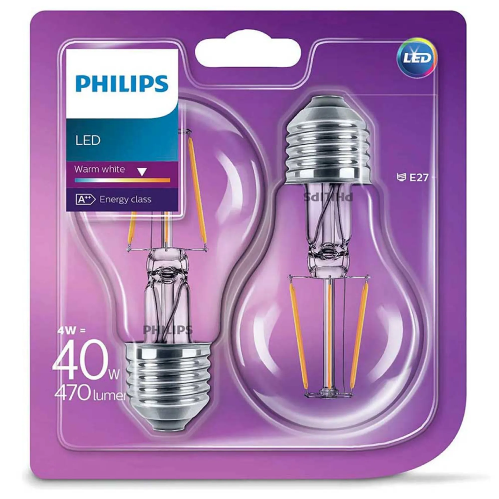Philips Binnenverlichting>Lamp LED peer helder 40W E27 2st.