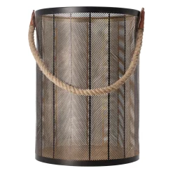 O'malley Woondecoratie>Lantaarn Garlan zwart goud 25 x 35 cm