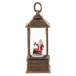 O'malley Kerstdecoratie>Lantaarn kerstman glitter 22 cm