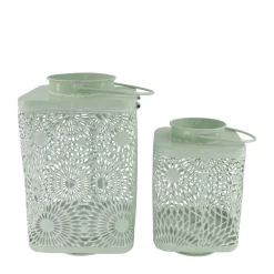 Natural Collections Woondecoratie>Lantaarn metaal groen 16x16x25