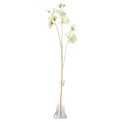 Decoris Kunstplanten En Kunstbloemen>Lathyrus op steel wit 60 cm