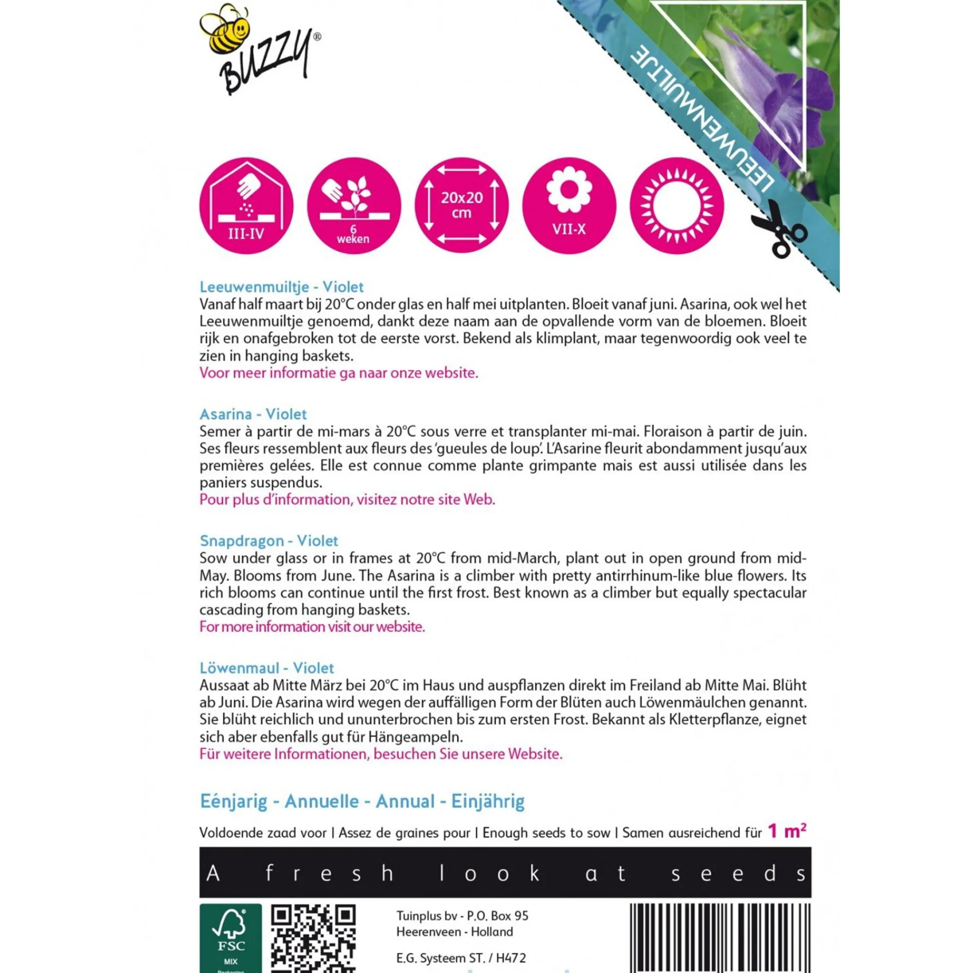 Buzzy Moestuin>Leeuwenmuiltje Violet