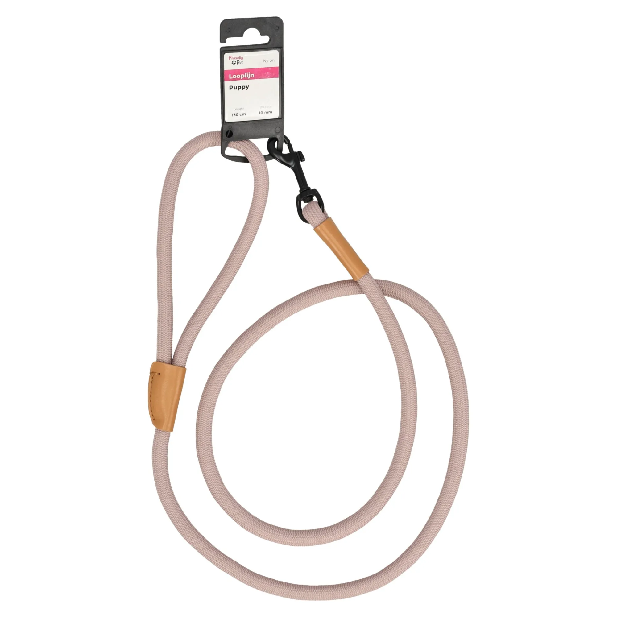 Friendly Pet Hondenriem>Looplijn puppy taupe 130cm 10mm