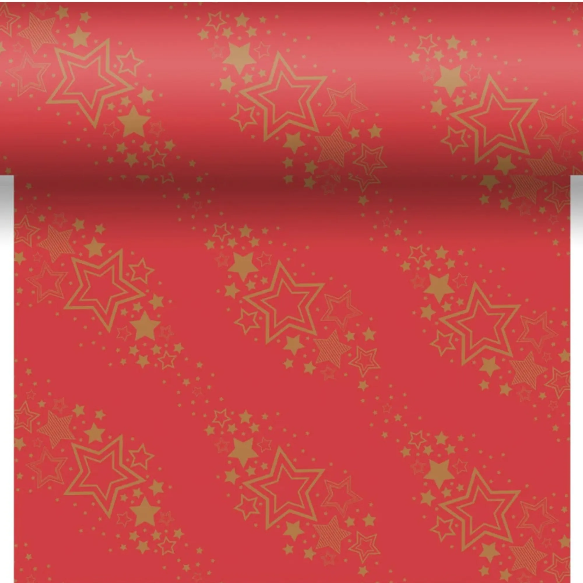 Duni Kerstdecoratie>Loper cel 40 x 480 cm 3-in-1 Holiday Star Red