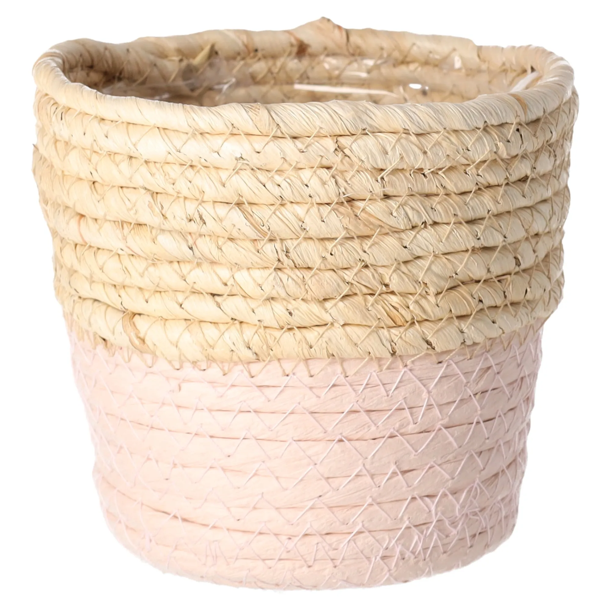 Woondecoratie>Mand Rachel rond roze 18 x 18 cm