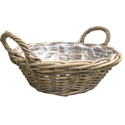 Mega Collections Tuindecoratie>Mand riet Lea low natural 40 cm