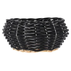 O'malley Woondecoratie>Mand riet rond zwart 19 cm
