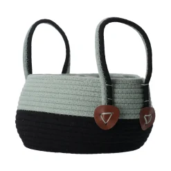 Woondecoratie>Mand Vertain 27 cm groen/zwart