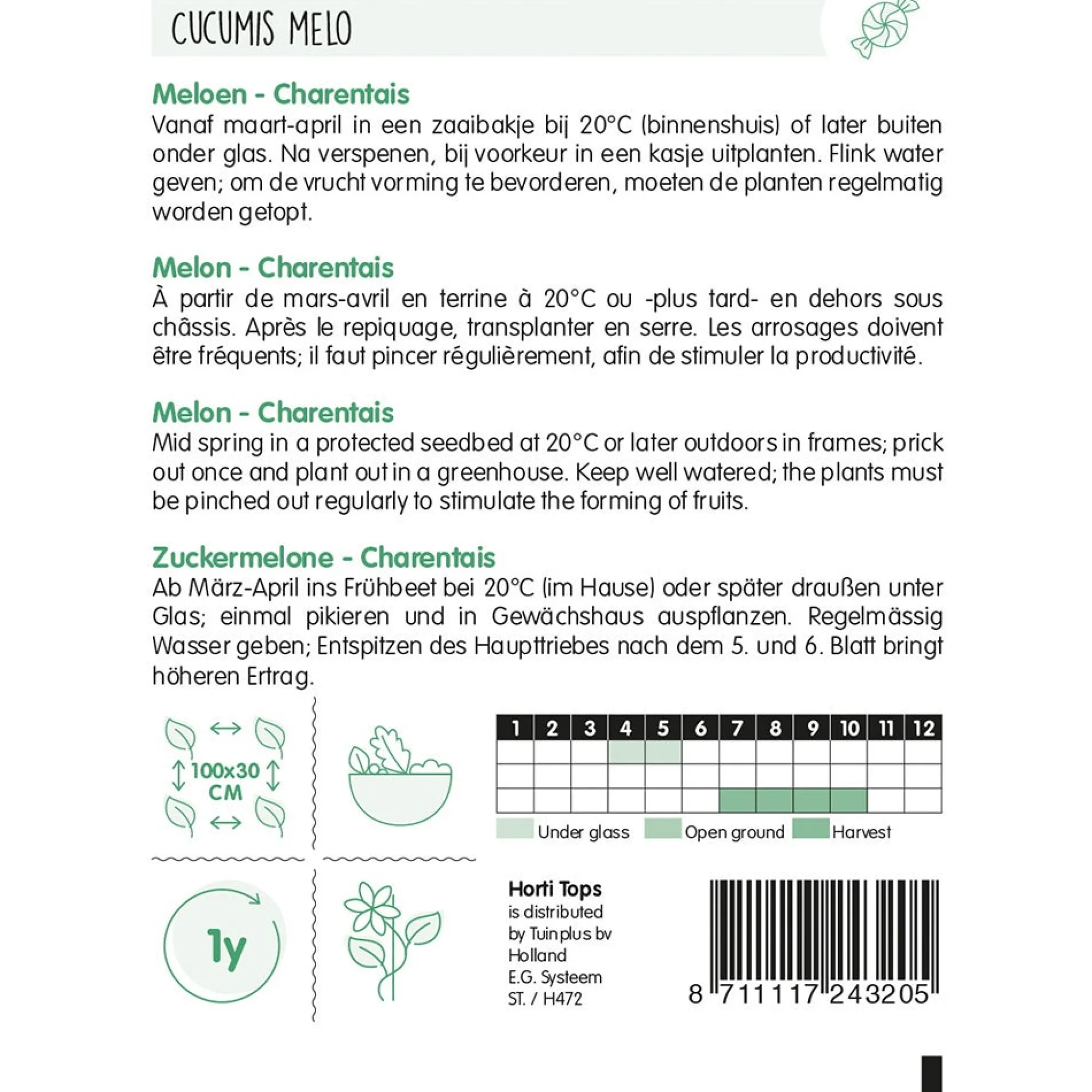 Horti Tops Moestuin>Meloenen Charentais zaad