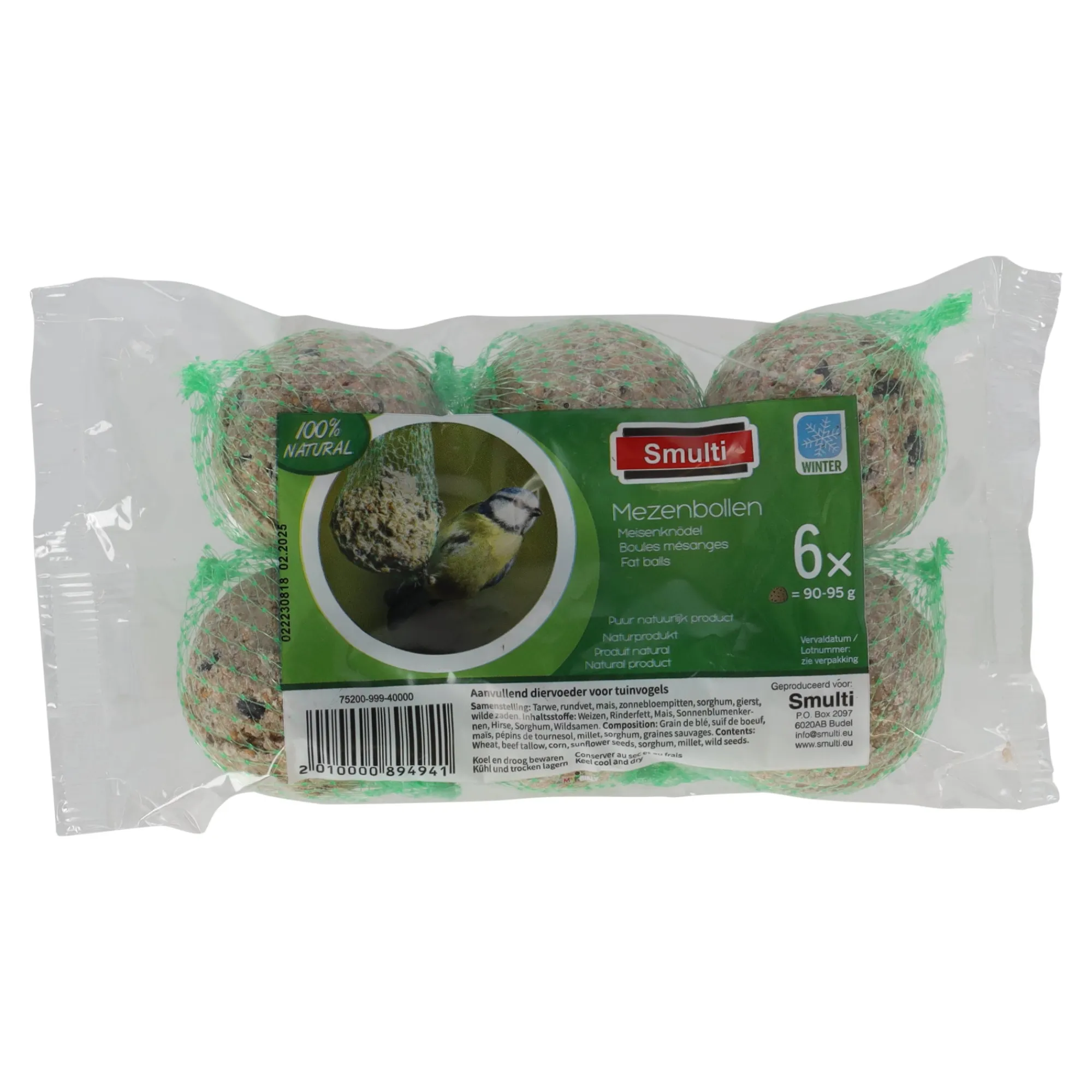 Smulti Vogelsnacks>Mezenbol 90gr 6st