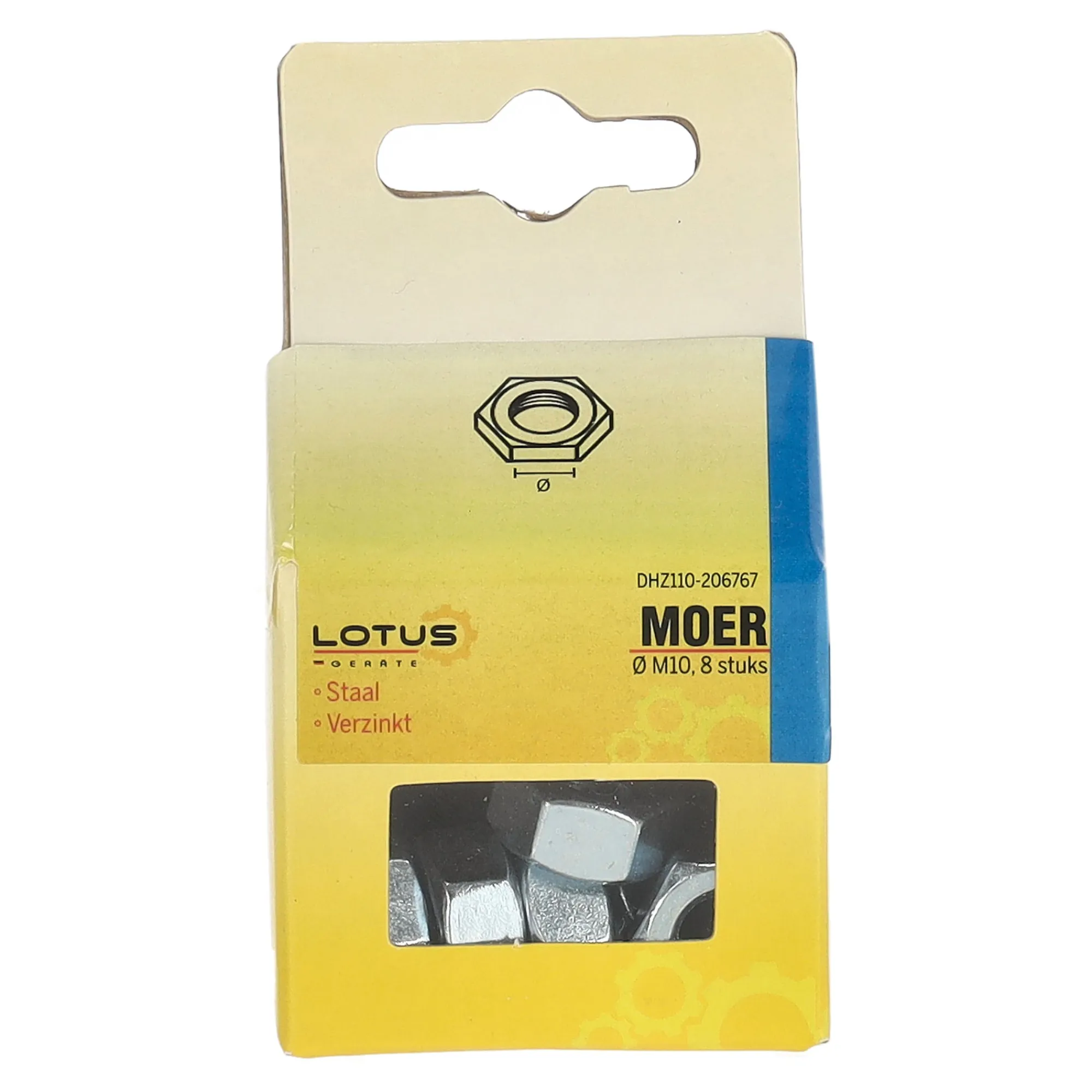 Lotus Bouw>Moer M10 verzinkt 8st.