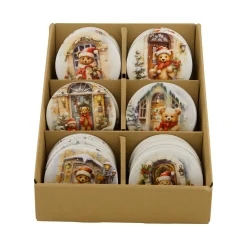Natural Collections Kerstdecoratie>Onderzetter beer rond 10cm
