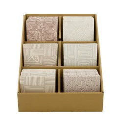 Natural Collections Woondecoratie>Onderzetter keram wit roze 10x10cm