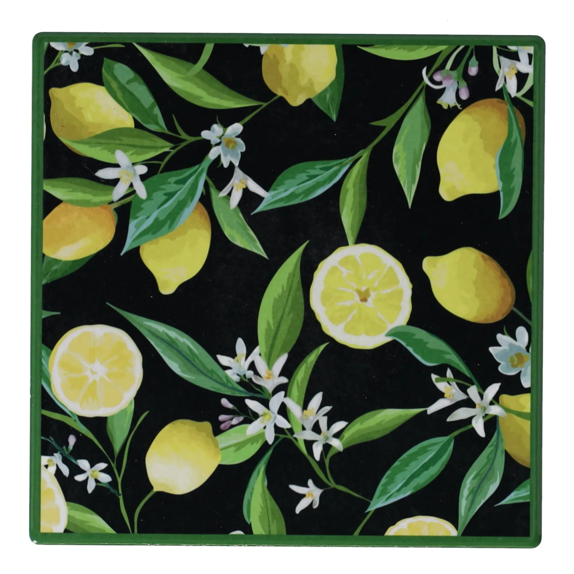 Natural Collections Koken & Tafelen>Onderzetter vierkant met citrusmotief 15 cm 6 assorti