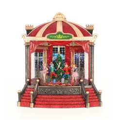 O'malley Kerstdorp|Kerstdecoratie>Operahuis glitter 24 cm rood