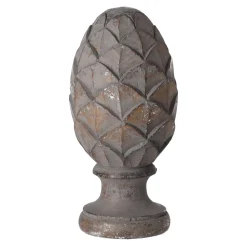 O'malley Woondecoratie>Ornament hout op voet grijs 17 cm