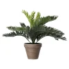 Mica Decorations Kunstplanten En Kunstbloemen>Palm Cycas in pot grijs 33 x 34 cm