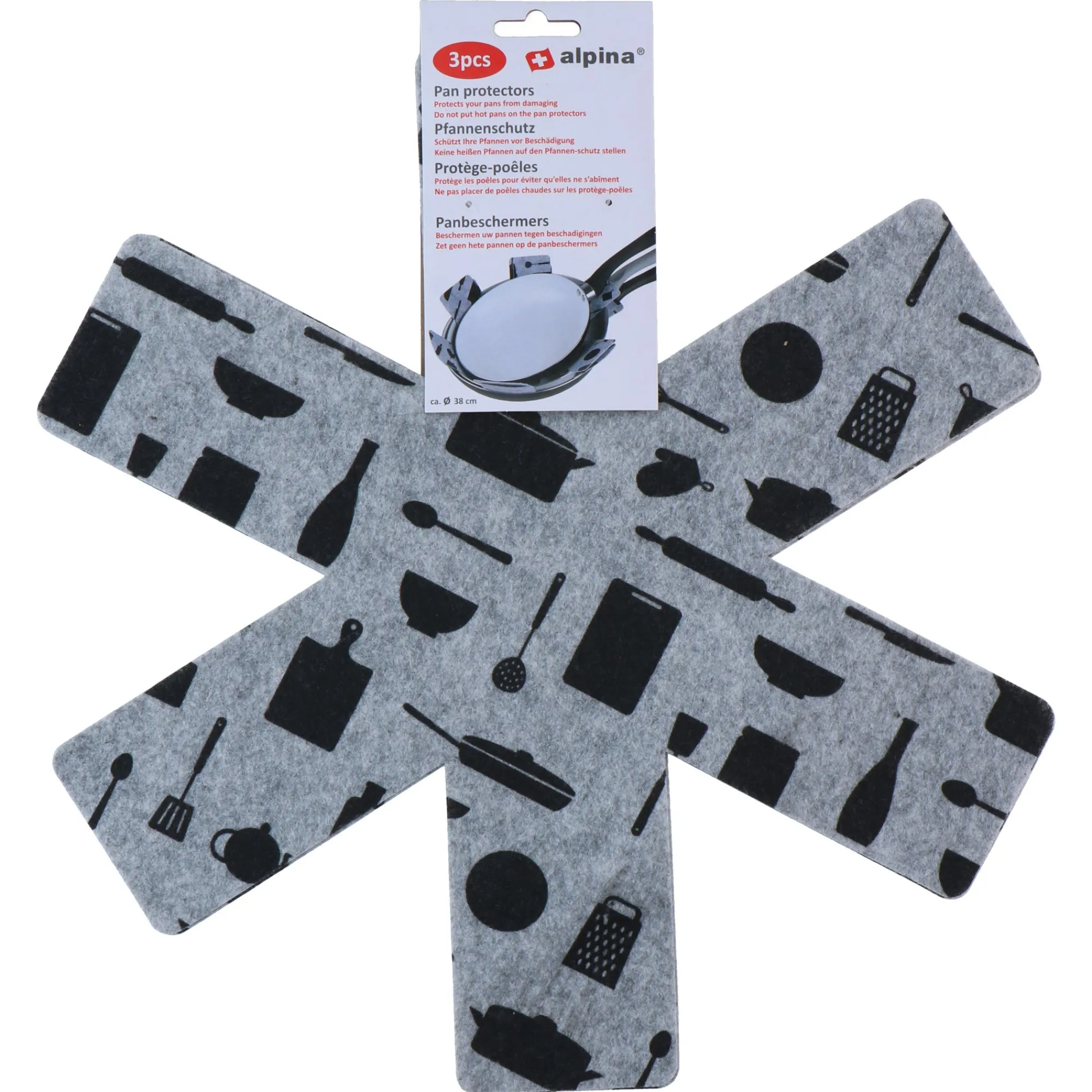 Alpina Koken & Tafelen>Panbeschermer 38 cm 3 stuks