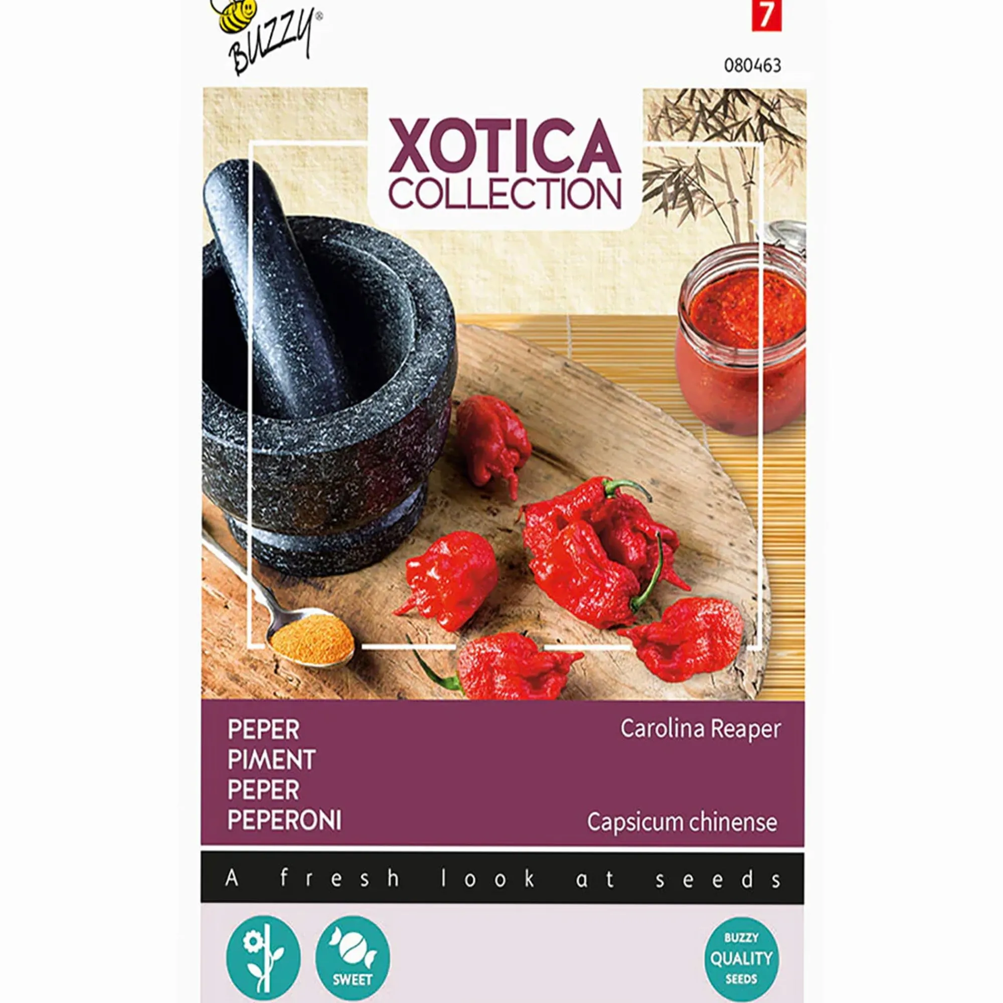 Buzzy Moestuin>Peper Carolina Reaper