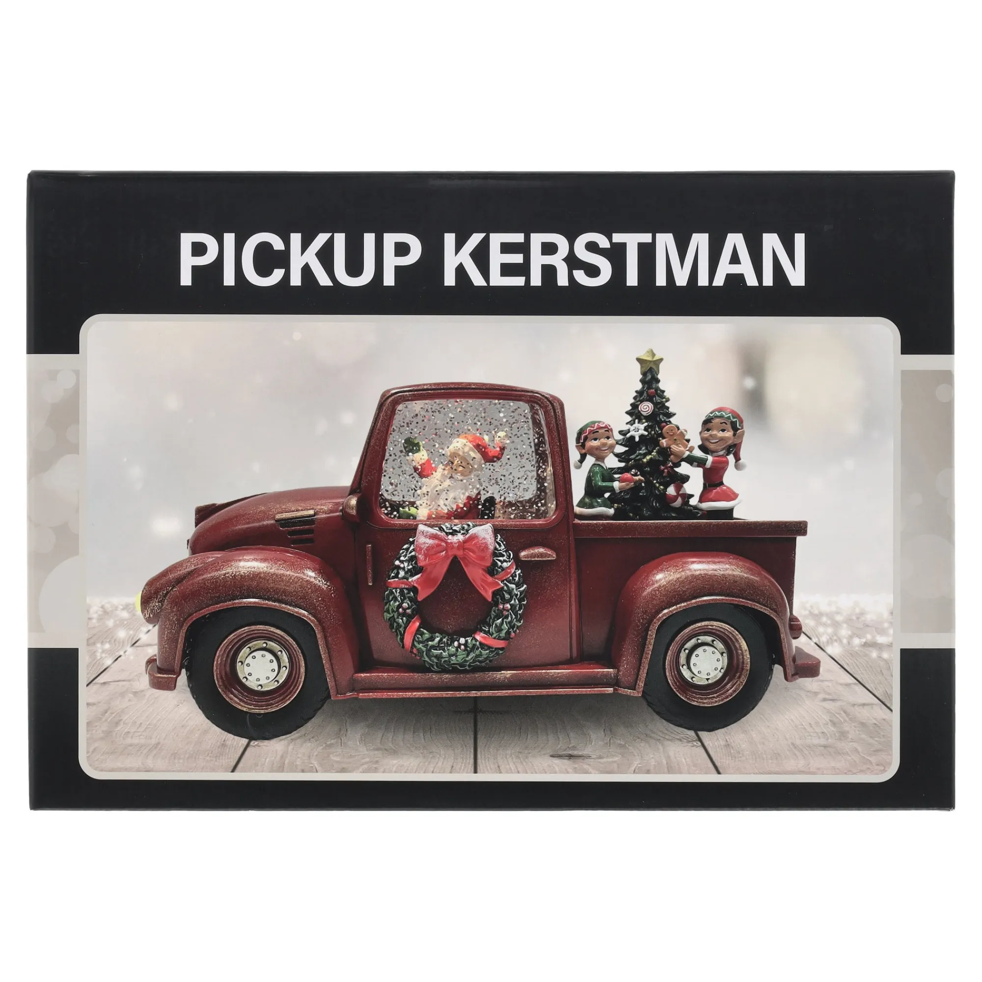 O'malley Kerstdecoratie>Pickup kerstman glitter 28 cm rood