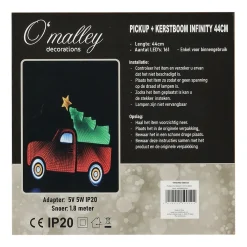 O'malley Kerstdecoratie|Kerstverlichting>Pickup met kerstboom infinity 44 cm