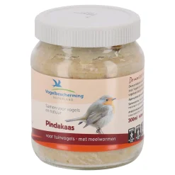 Vogelbescherming Vogelsnacks>Pindakaas vogel + meelwormen 330gr