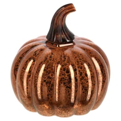 O'malley Woondecoratie>Pompoen glas led bruin 11cm