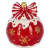 Kerstdecoratie>Pot 18 x 20 cm rood strik