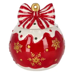 Kerstdecoratie>Pot 18 x 20 cm rood strik